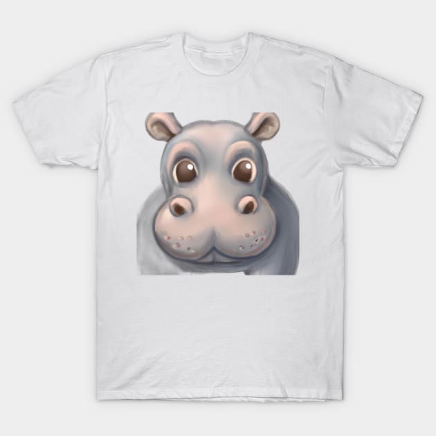 Cute Hippopotamus Drawing T-Shirt by Play Zoo